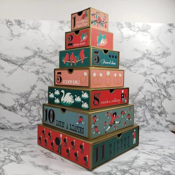 Harry & David Twelve Days Christmas Tower Drawer Box - Picture 8 of 10